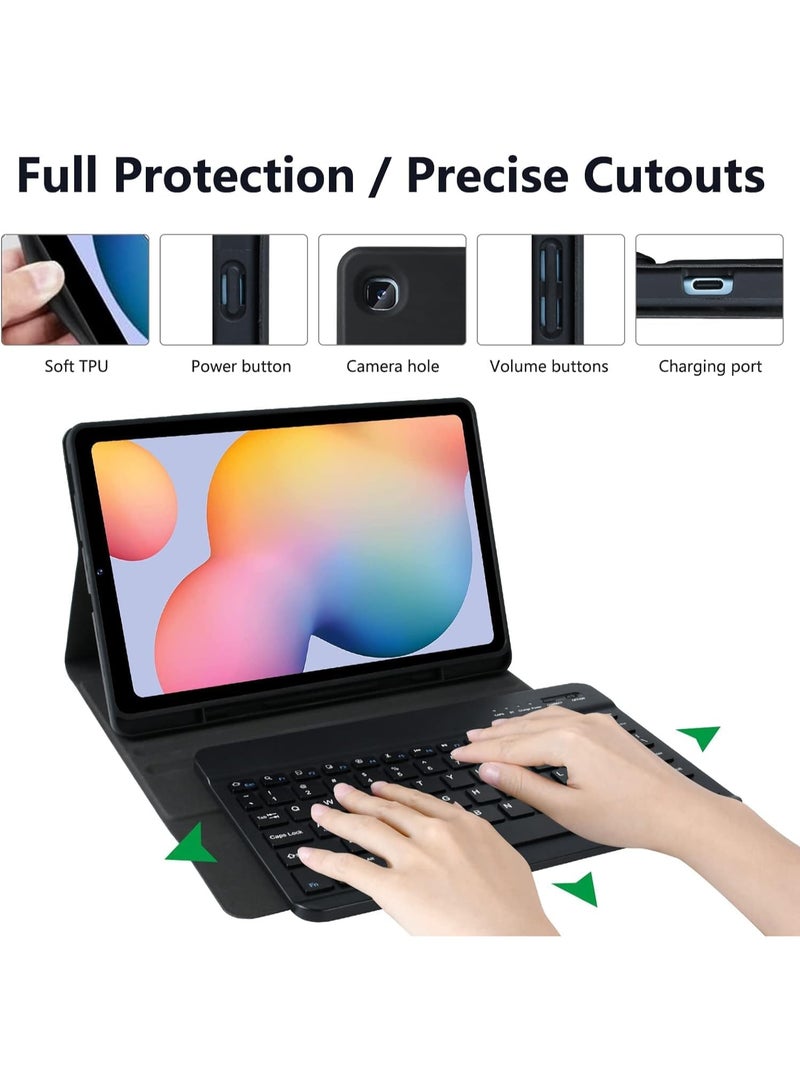Keyboard Case Compatible with Samsung Galaxy Tab S6 Lite 10.4 inch 2024 (SM-P620/P625/P627) Tablet Cover Detachable Wireless Keyboard Case with Pen Holder For Tab S6 Lite - Image 2